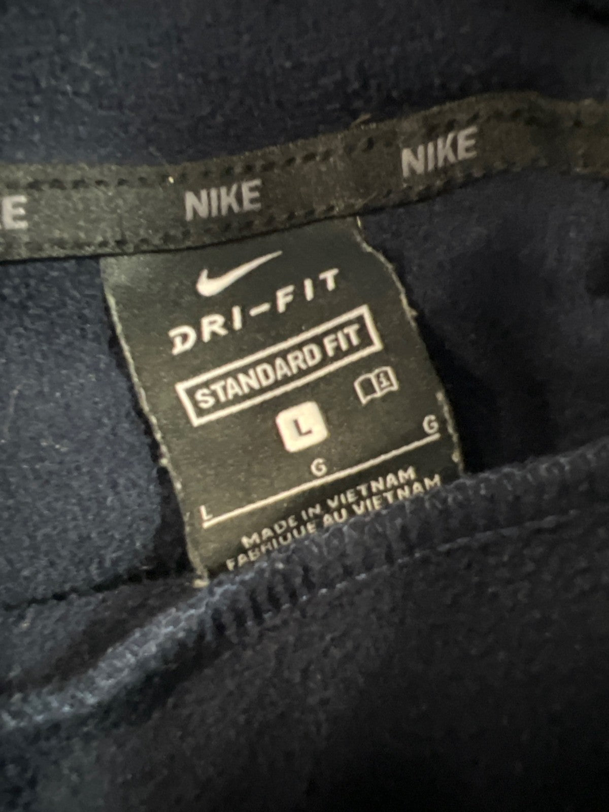 Nike Men’s Blue Standard Fleece Lined Long Sleeve Pullover Hoodie Sweatshirt - L