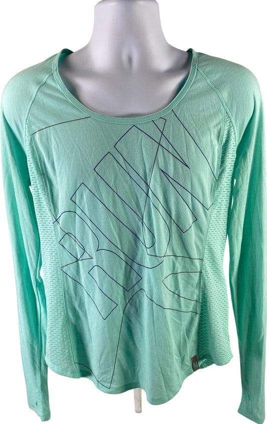 Under Armour Women’s Blue Mesh Accent “Run” Long Sleeve Athletic Shirt - L
