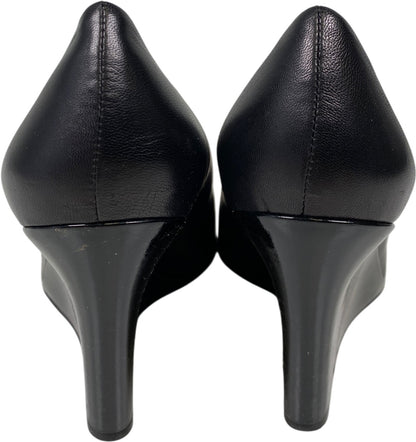 Kate Spade Women’s Black Leather Kandid Wedge Heels - 8