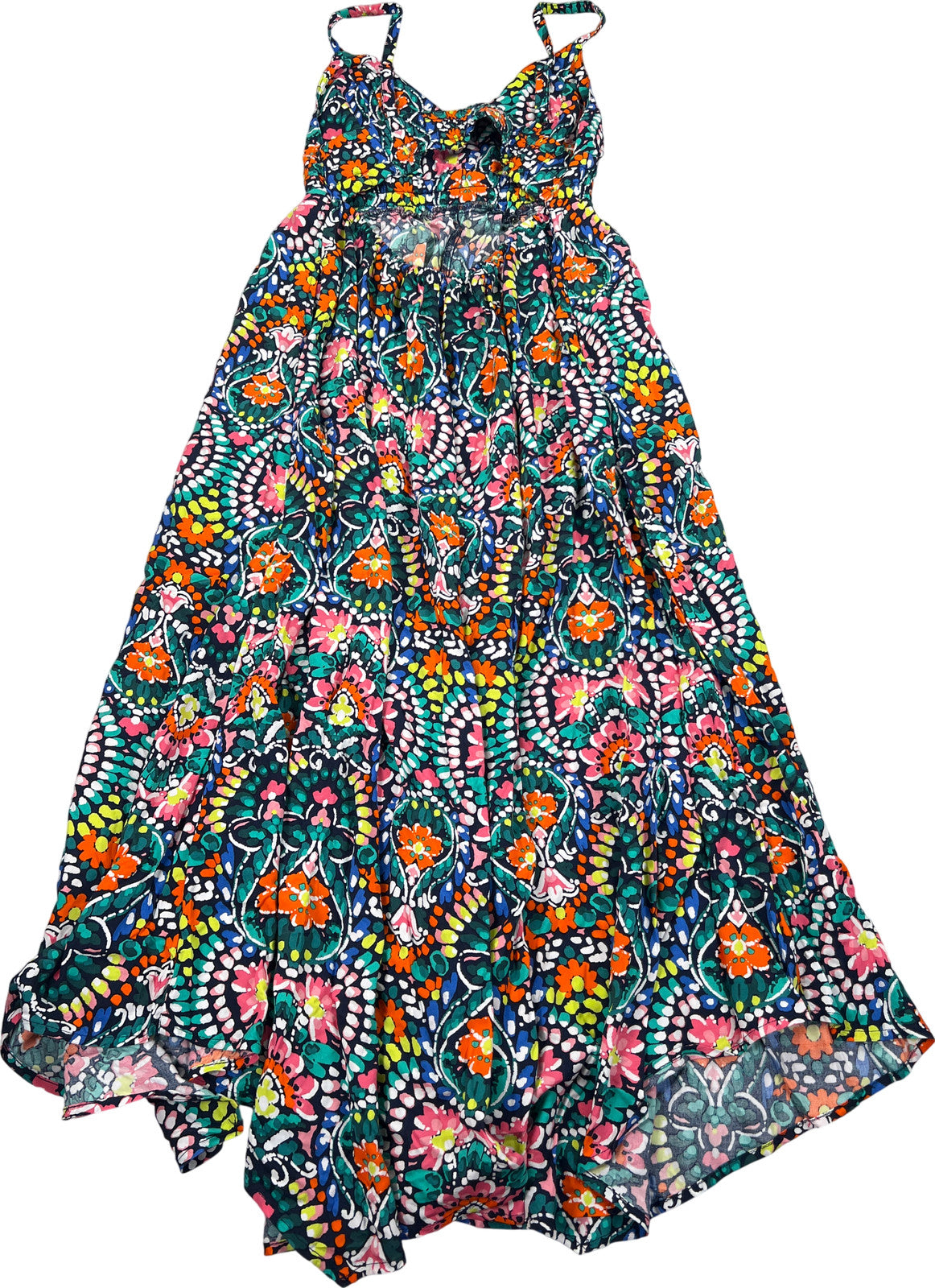 NEW Old Navy Womens Multicolor Waist Defined Sleeveless Open Back Maxi Dress - S