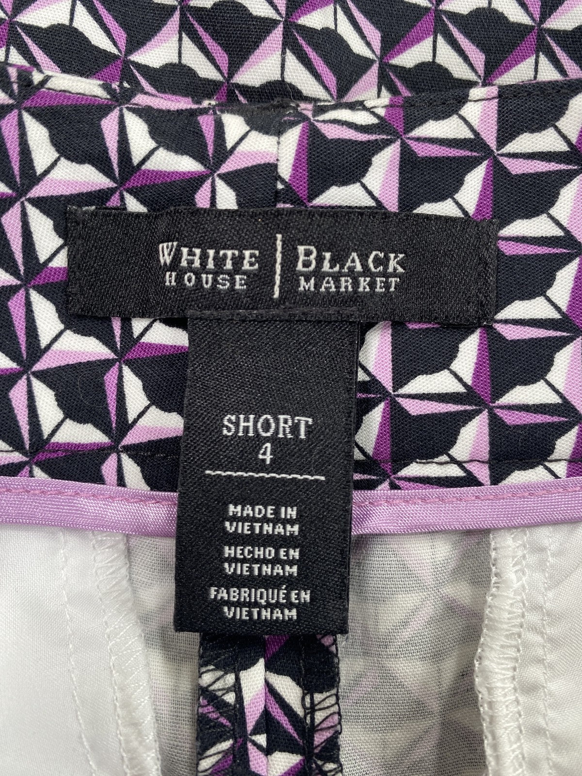 White House Black Market Women’s Black/Purple Shorts - 4