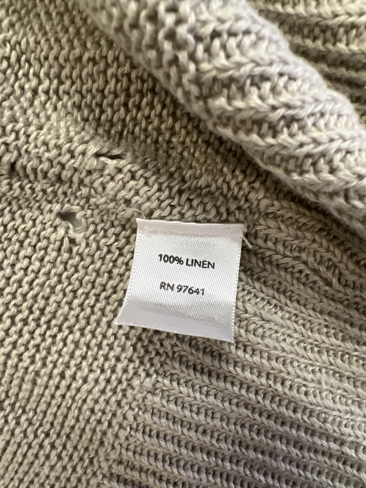 J.Jill Women’s Beige 1/2 Sleeve Linen Open Cardigan Sweater - M