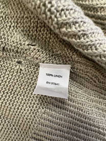 J.Jill Women’s Beige 1/2 Sleeve Linen Open Cardigan Sweater - M