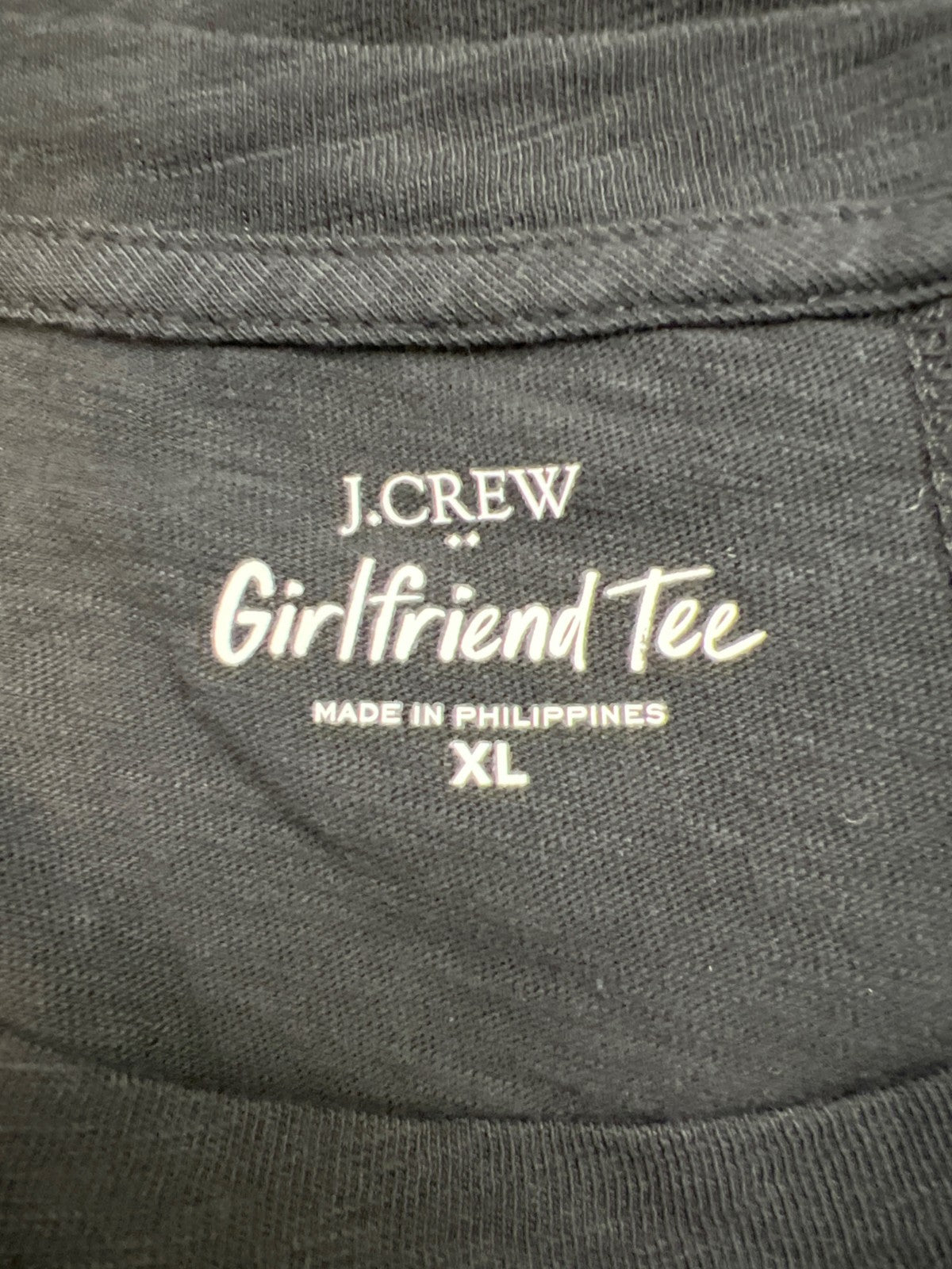 J.Crew Women’s Black Girlfriend Short Sleeve T-Shirt - XL