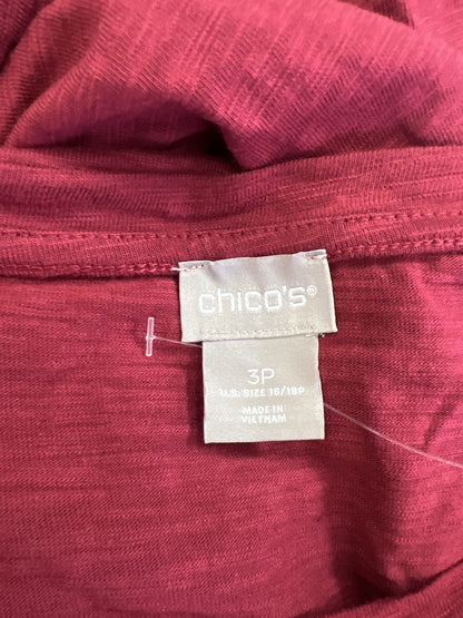 Chico’s Women’s Red Short Sleeve Tie Side T-Shirt Dress - 3P/ 16 Petite