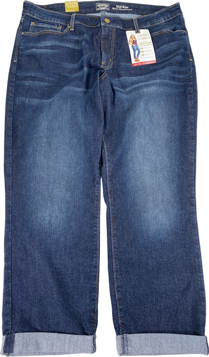 Levi’s Women’s Dark Wash Stretch Mid Rise Slim Boyfriend Jeans - 20