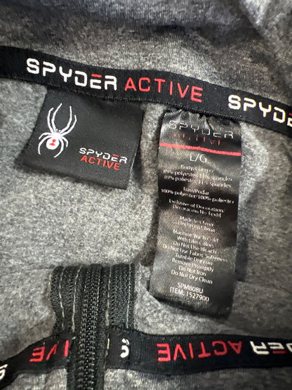 Spyder Active Mens Gray Heathered Long Sleeve 1/4 Zip Pullover Athletic Shirt -L