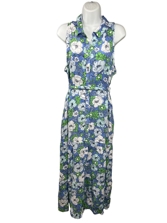 NEW Croft and Barrow Women's Blue Floral Sleeveless Long Maxi Dress - L