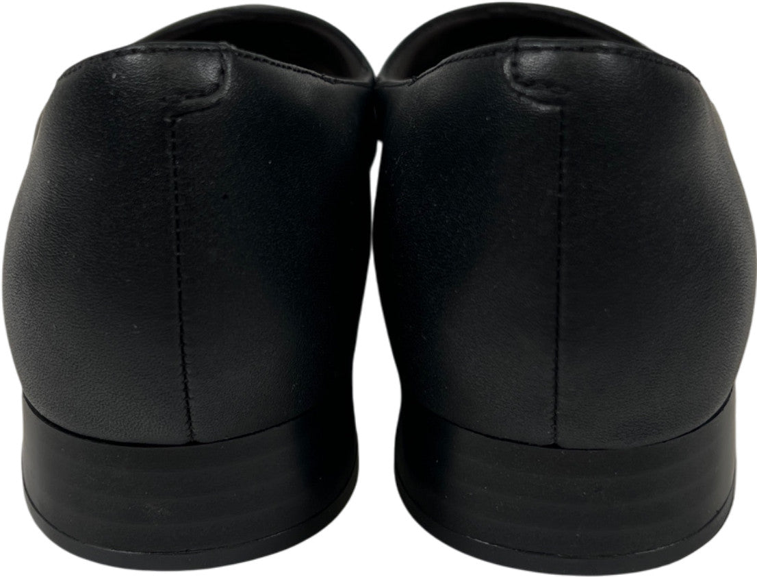 Clarks Collection Women’s Black Leather Natalyn Wish Pointed Low Heel Flats - 8