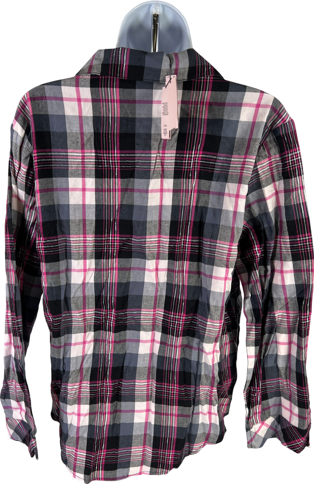NEW Victoria’s Secret Women’s Pink Plaid Button Up Shirt - XS