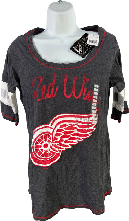 NHL Women’s Gray/Red Detroit Red Wings Short Sleeve T-Shirt - L