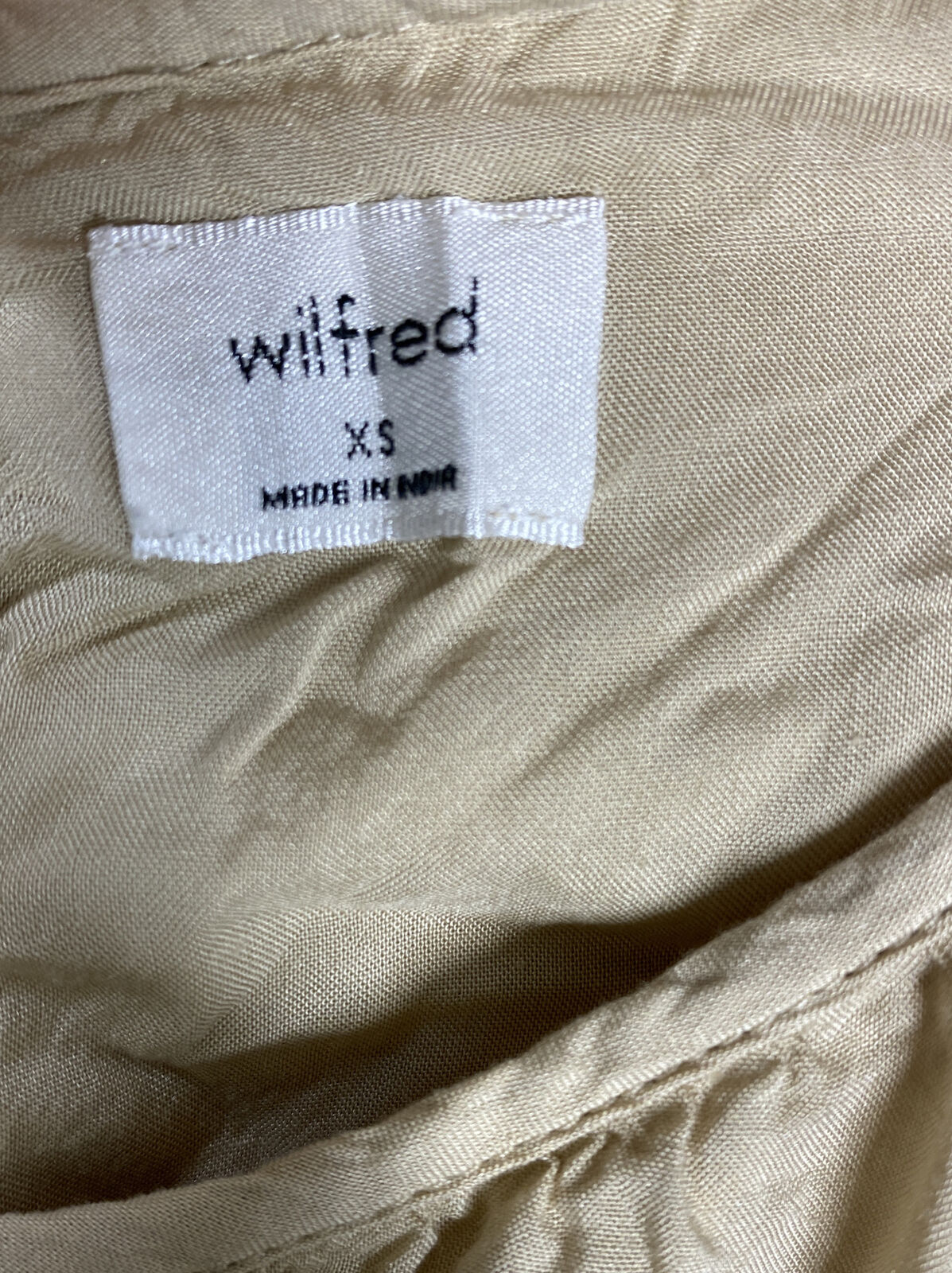 Aritzia Wilfred Women's Beige Cap Sleeve Ruffle Accent Dress Sz XS