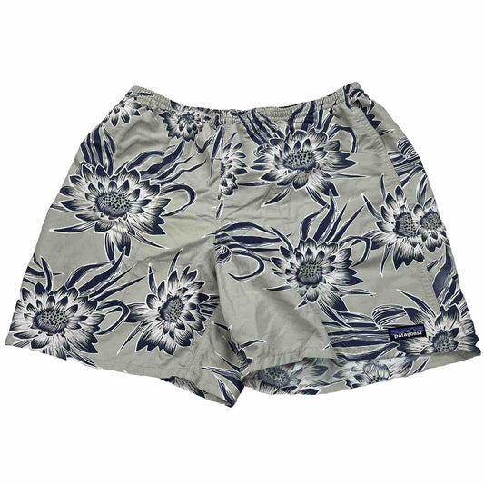 Patagonia Men's Light Green Floral Mesh Lined Swim Trunks Shorts - L