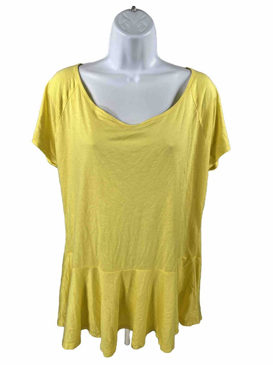 NEW Banana Republic Women's Yellow Flare Bottom T-Shirt - XL