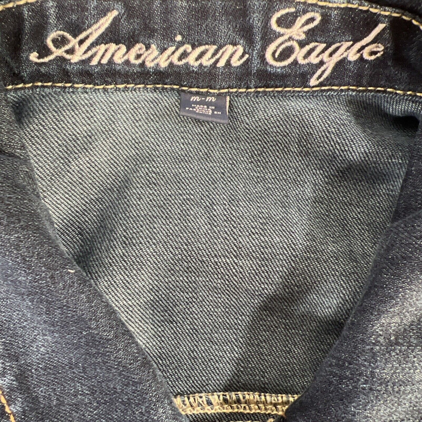 American Eagle Women's Dark Wash Stretch Denim Jean Jacket - M