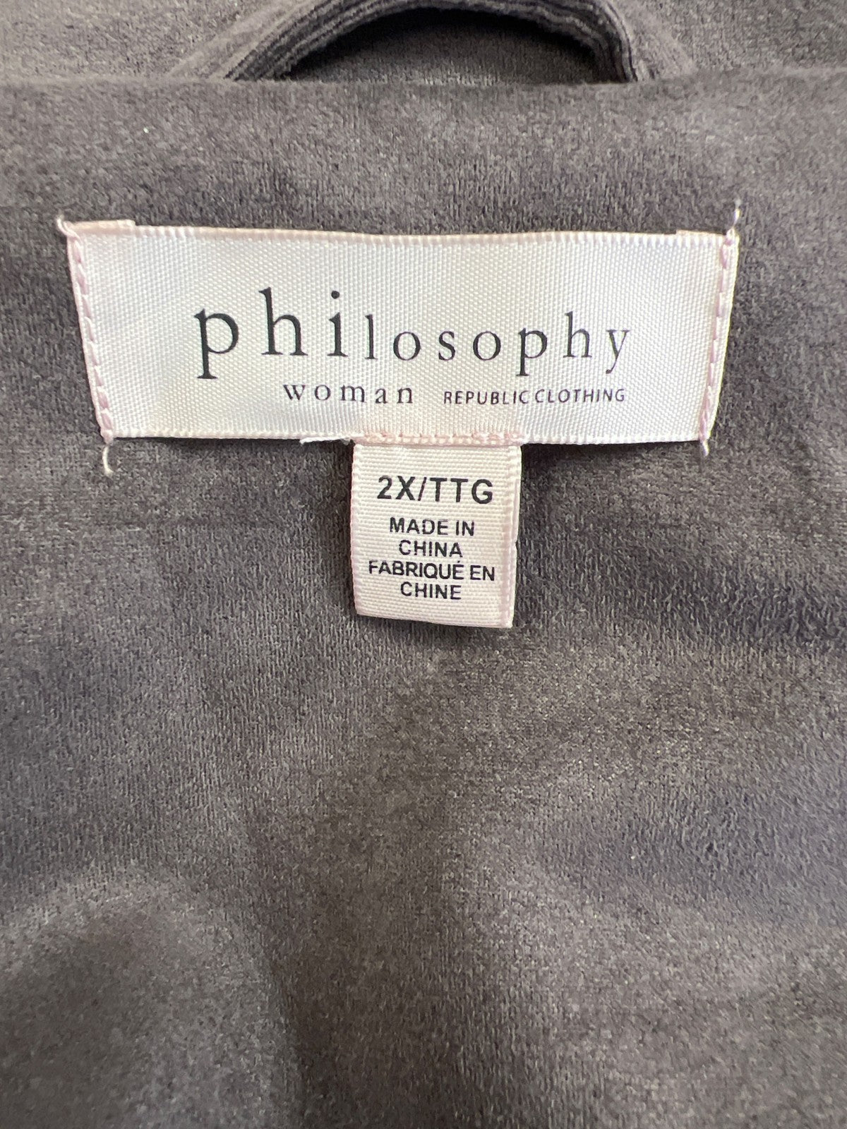 Philosophy Women’s Purple Faux Suede Open Front Jacket - Plus 2X