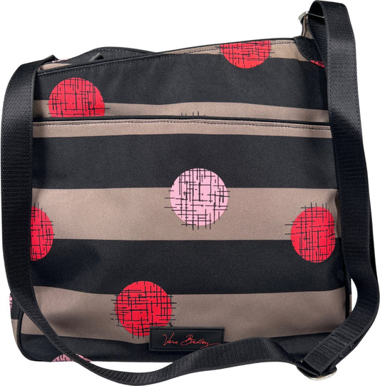 Vera Bradley Women’s Gray Striped Polka Dot Hobo Messenger Bag