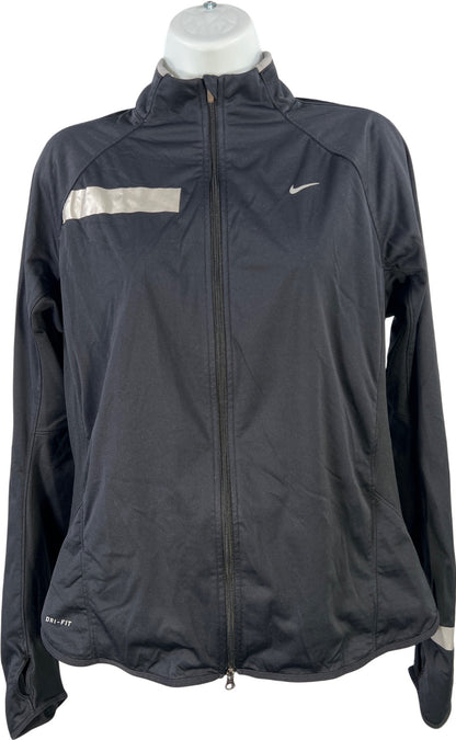 Nike Women’s Black Dri-Fit Element Long Sleeve Full Zip Jacket - L