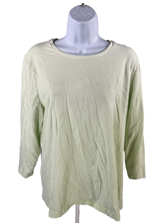 Chico's Women's Green 3/4 Sleeve Ultimate Tee Shirt - 2/US L