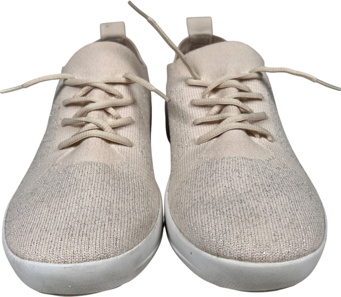 FitFlop Women’s Ivory Metallic Super Q Knit Slip On Sneakers - 8