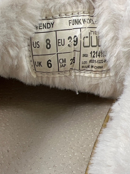 HeyDude Women’s Beige Funk Wool Wendy Lined Slip On Shoes - 8