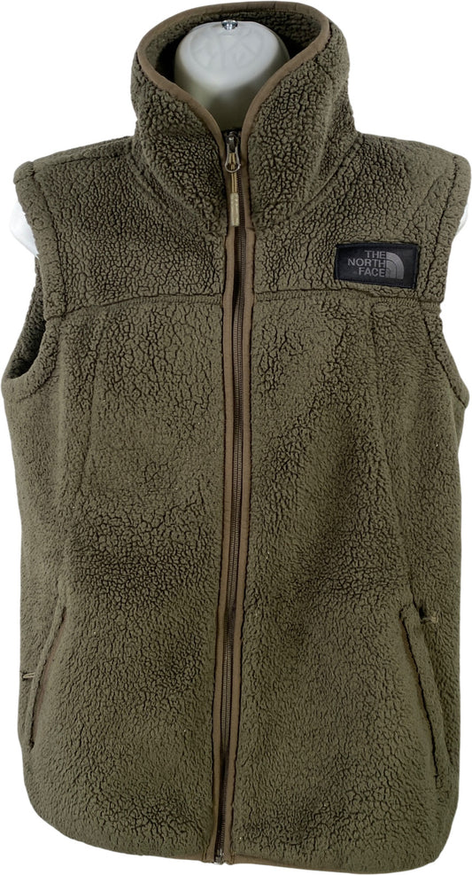 The North Face Women’s Green Sleeveless Full Zip Sherpa Vest - M
