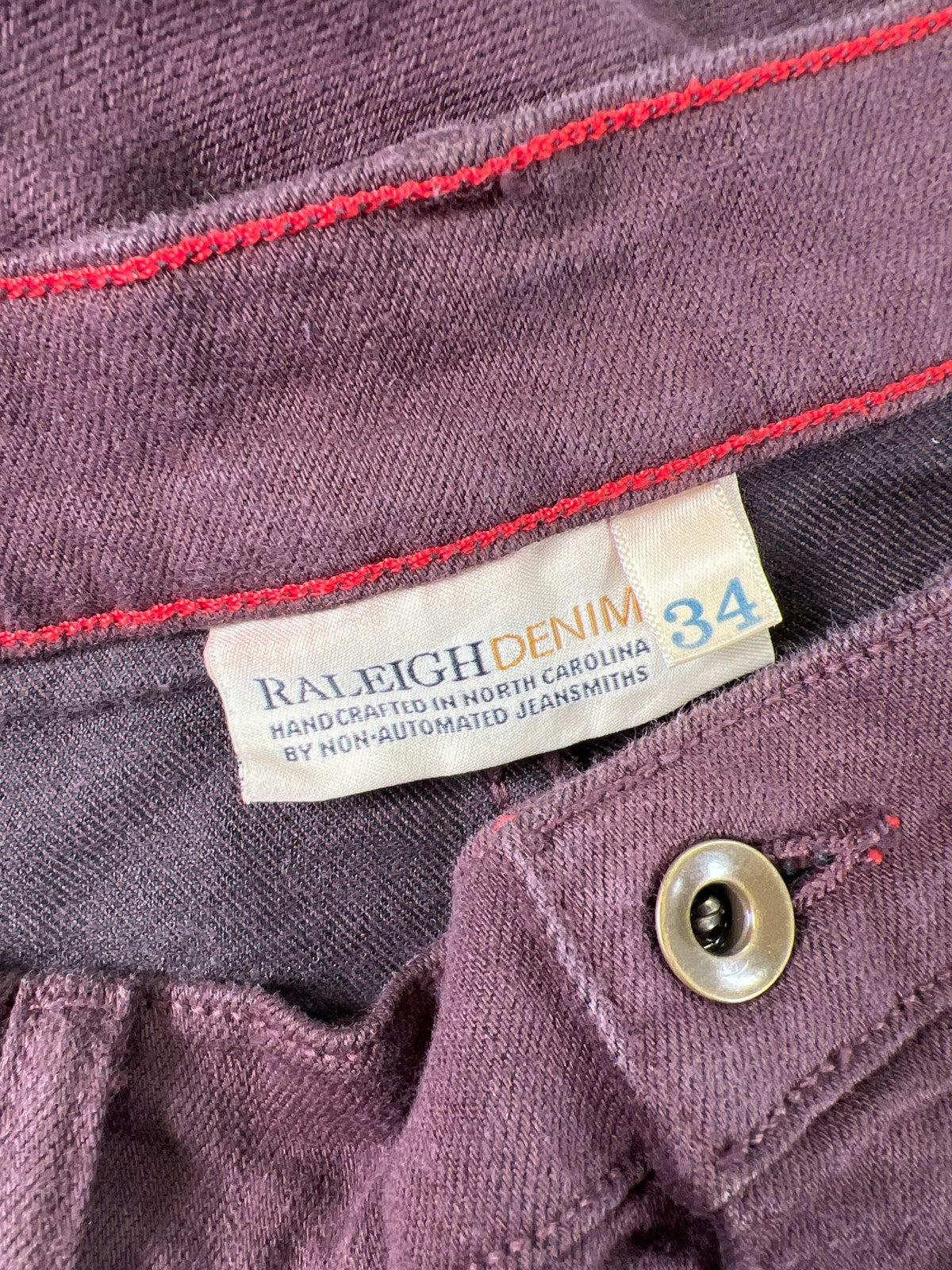 Raleigh Denim Men’s Burgundy/Brown Alexander Jeans - 34