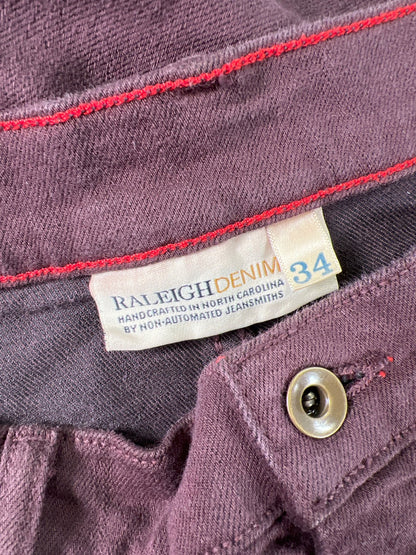 Raleigh Denim Men’s Burgundy/Brown Alexander Jeans - 34