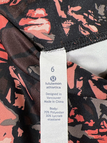 Lululemon Women’s Black/Pink Paint Storm High Times Pant Cropped Legging - 6/S
