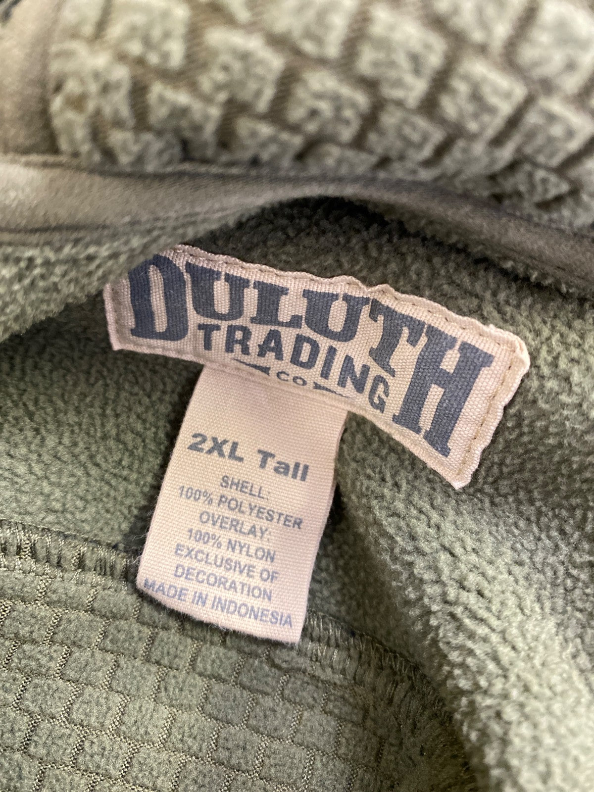 Duluth Trading Men’s Green Long Sleeve Full Zip Fleece Jacket - 2XL Tall