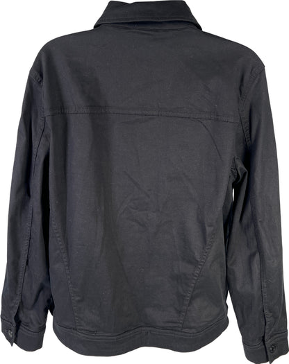 Chico’s Women’s Black Long Sleeve Button Up Sateen Jean Jacket - 2/US 12