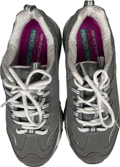 Skechers Women’s Gray D’Lites Air Cooled Memory Foam Lace Up Sneakers - 6.5