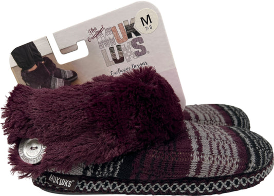 Muk Luks Women’s Purple Plum Slipper Boots - M/7-8