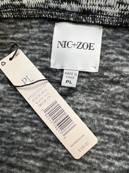 Nic and Zoe Women’s Black/Gray Long Sleeve Open Front Cardigan - Petite L