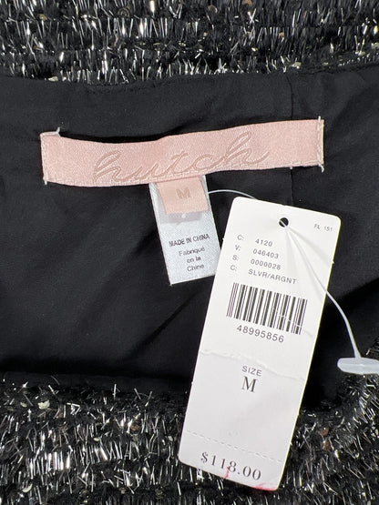 Hutch Anthropologie Women’s Silver Metallic Textured Straight Skirt - M