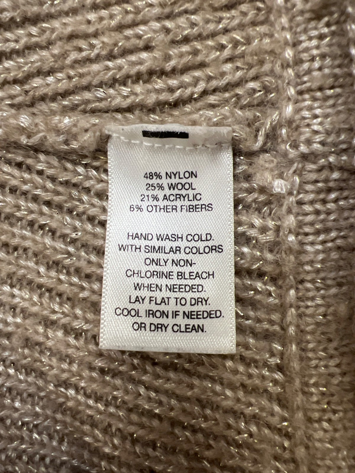 White House Black Market Women’s Beige Long Sleeve Cardigan - S