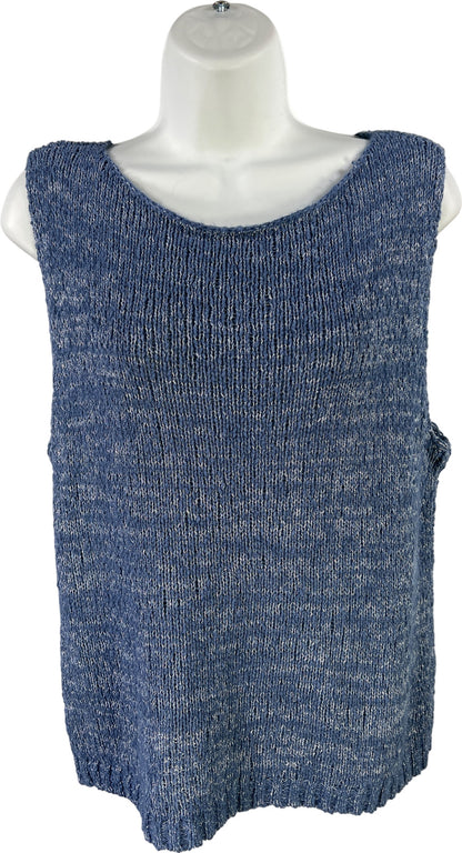 LOFT Women’s Blue Knit Sleeveless Sweater - L
