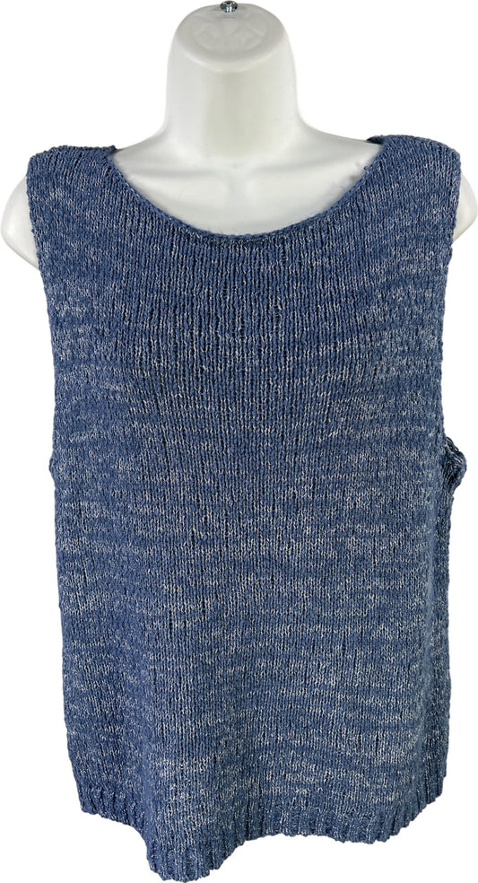 LOFT Women’s Blue Knit Sleeveless Sweater - L