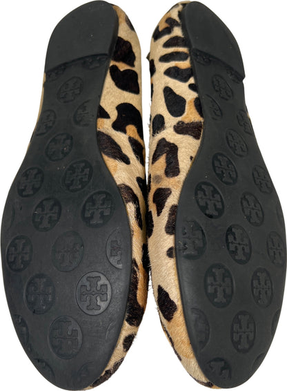 Tory Burch Women’s Brown Leopard Reva Print Ballet Flats - 37/US 6.5