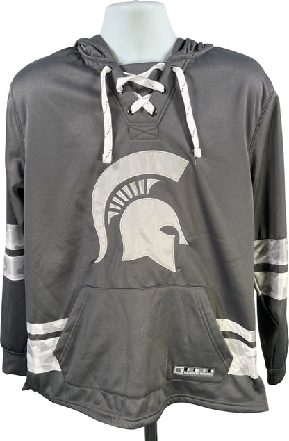 Colosseum Men’s Gray Michigan State Support The Troops Pullover Sweatshirt - L