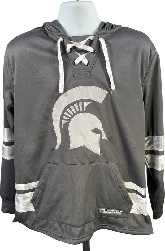 Colosseum Men’s Gray Michigan State Support The Troops Pullover Sweatshirt - L