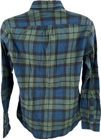 J.Crew Men’s Green/Blue Plaid Flannel Button Up Shirt - M