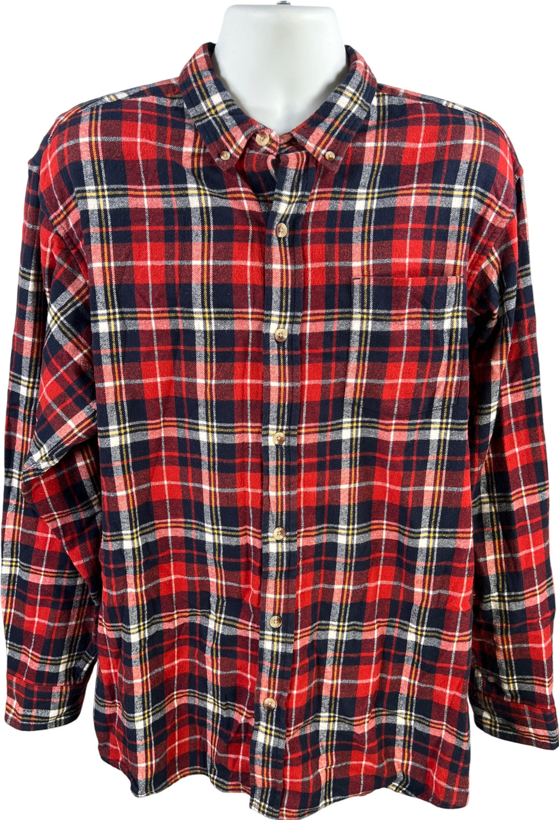 Red Head Men’s Red Plaid Long Sleeve Button Up Flannel Shirt - XL