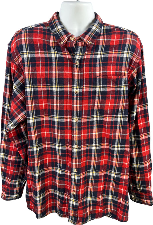 Red Head Men’s Red Plaid Long Sleeve Button Up Flannel Shirt - XL