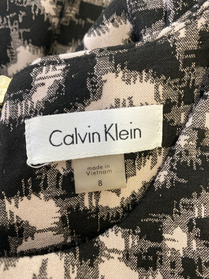 Calvin Klein Women’s Black/Pink Sleeveless Zip Back Sheath Dress - 8