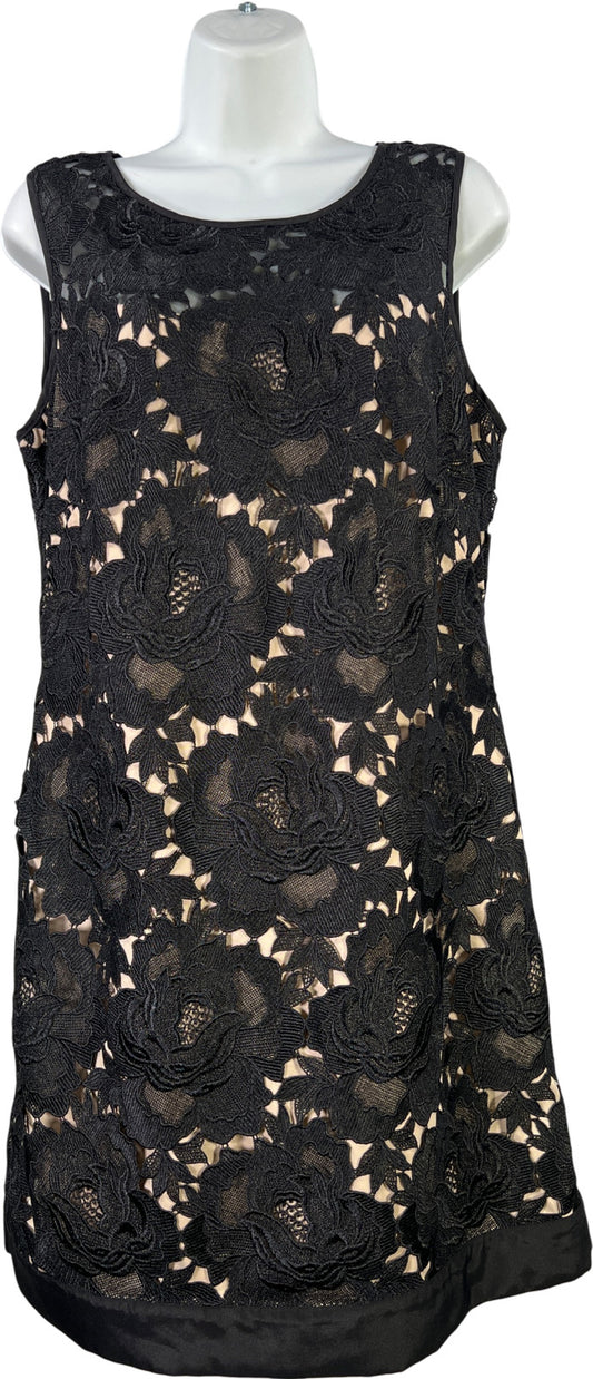 White House Black Market Women’s Black Lace Sleeveless Shift Dress - 10