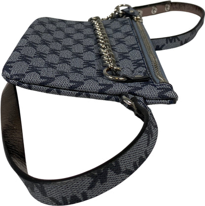 Michael Kors Women’s Blue Coated Canvas Small Chain Belt Bag Clutch