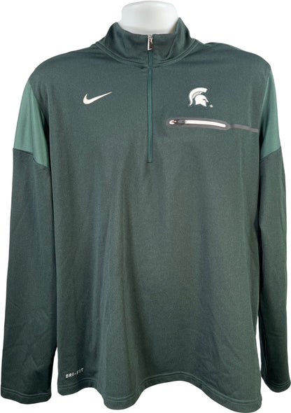 Nike Men’s Green Dri-Fit Michigan State Long Sleeve Pullover Athletic Shirt - L