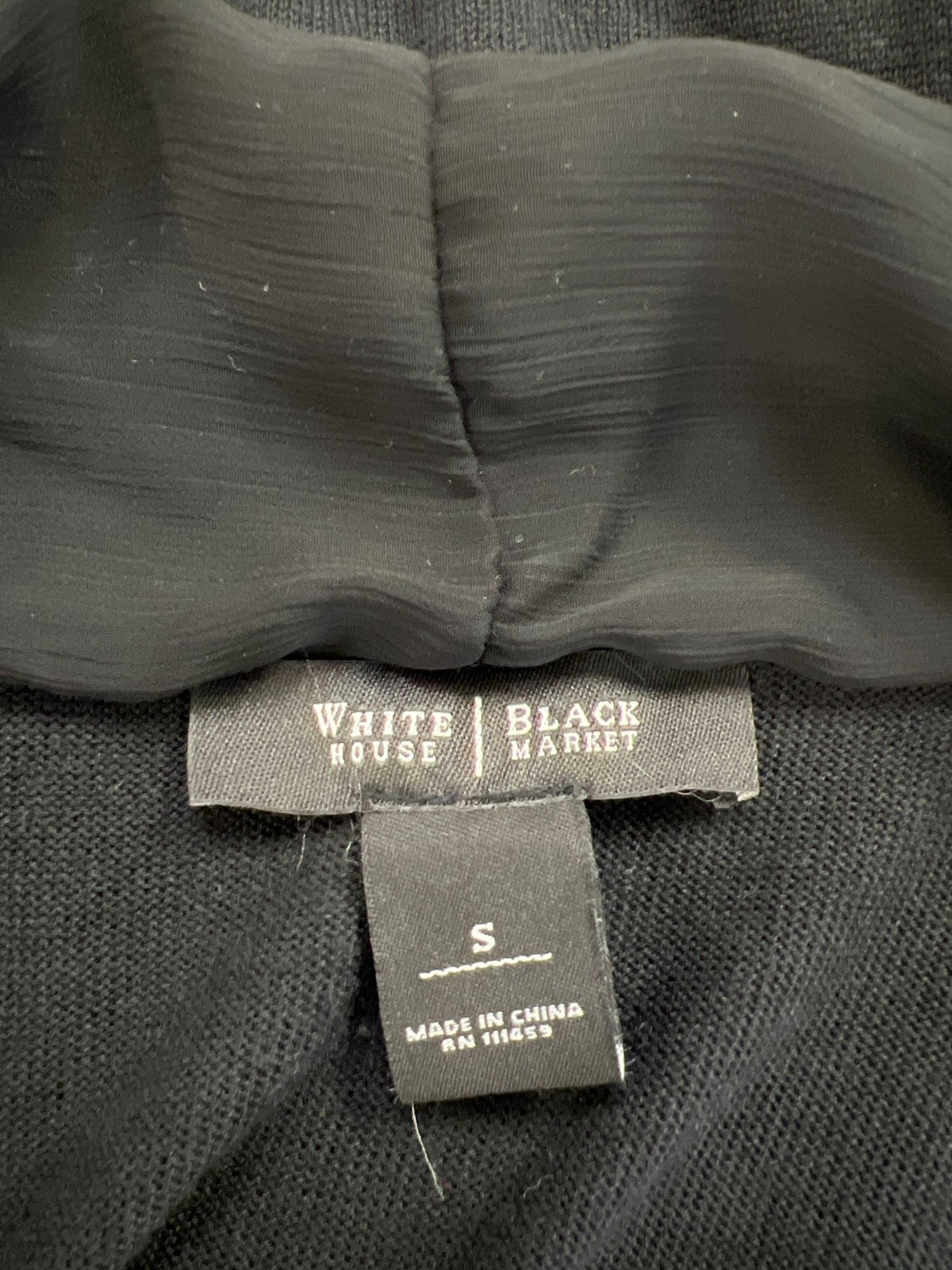 White House Black Market Women’s Black 3/4 Sleeve Open Cardigan - S