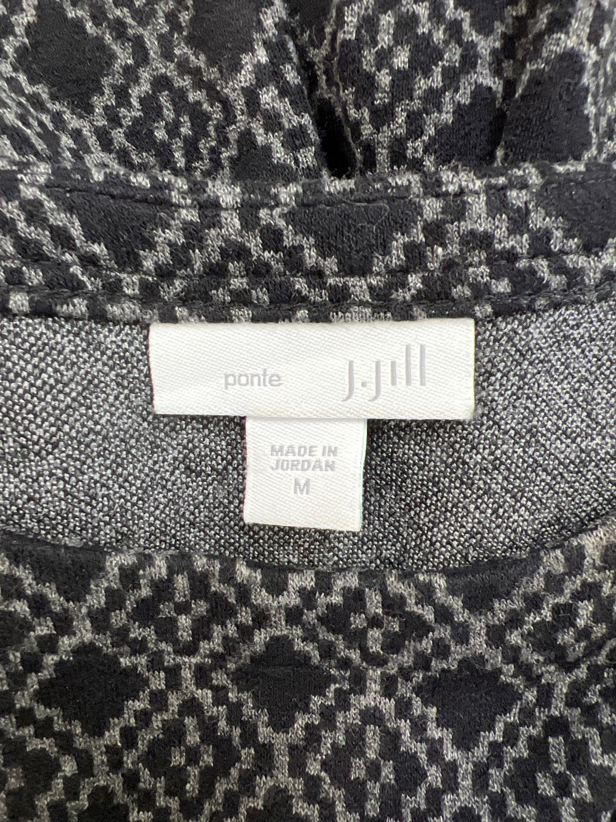 J.Jill Women’s Black/Gray Ponte Long Sleeve Crew Neck Shirt - M